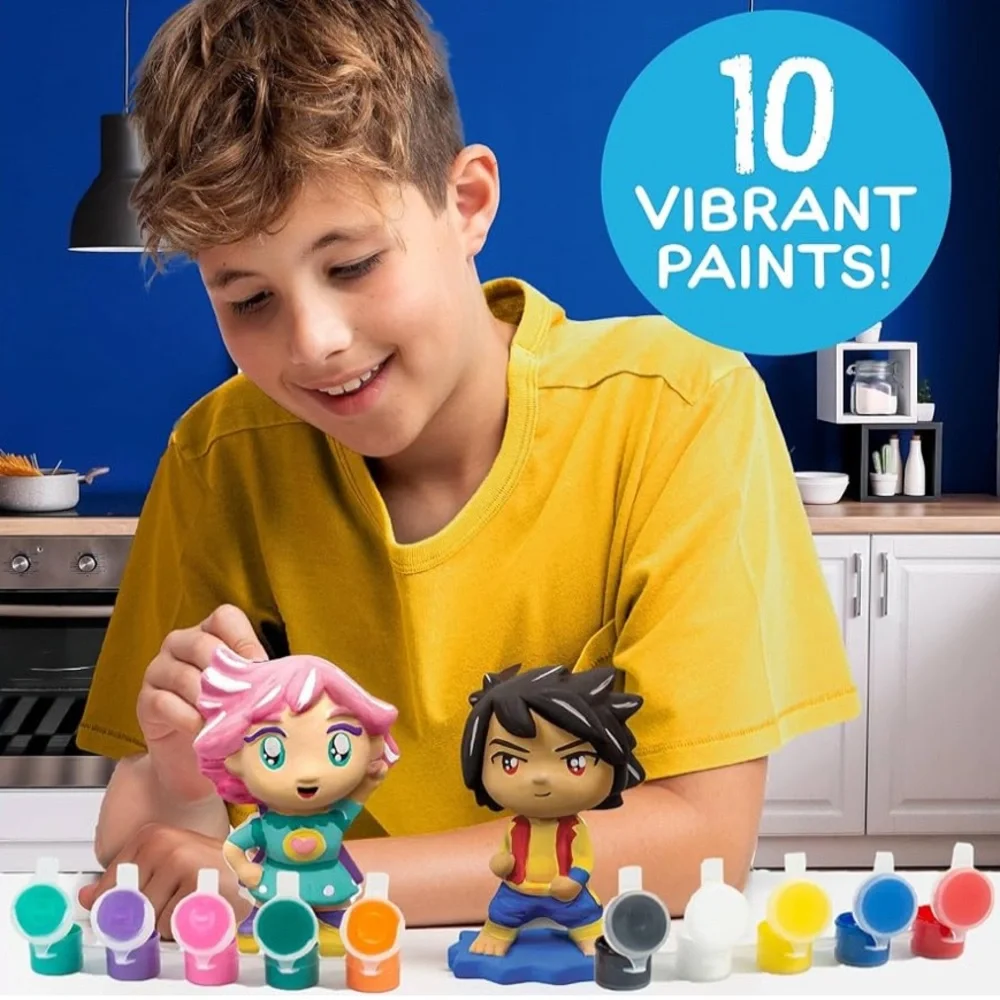 Set of 2 Paint Your Own 3D Ceramic Anime Figurines - NWT